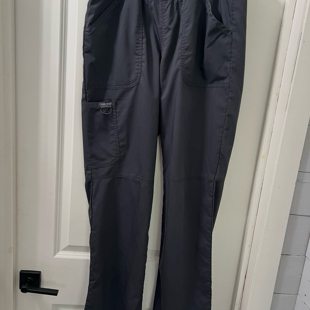 Cherokee Dark Gray Cargo Scrub Pants